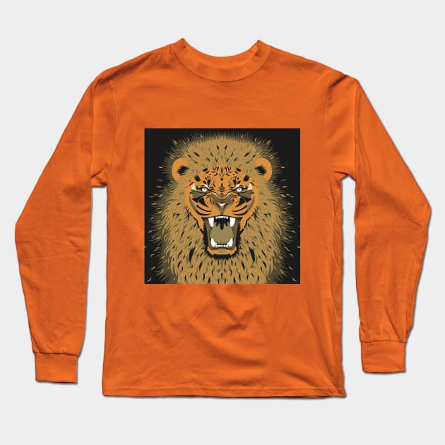 lion gold roar Long Sleeve T-Shirt by KindSpirits